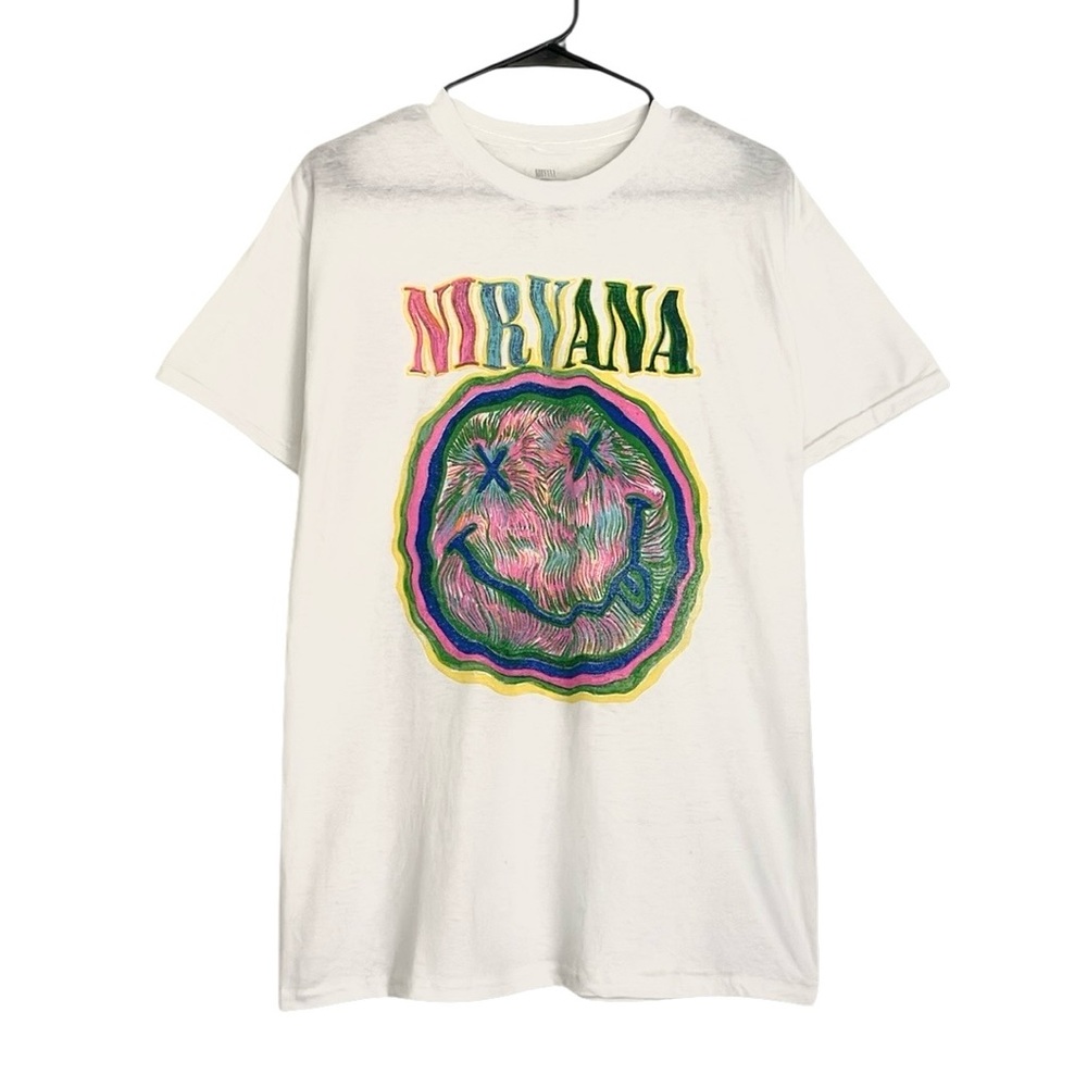 Nirvana Fuzzy Smiley Short Sleeves T-shirt
